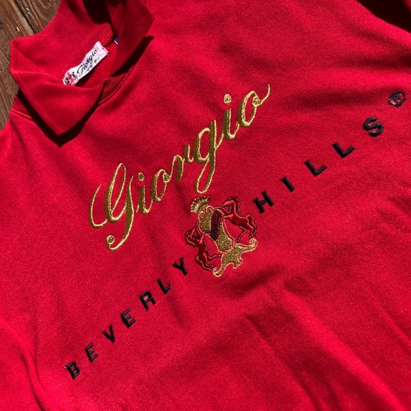 Vintage Sweatshirt Giorgio Beverly Hills Collared - Picture 2 of 8